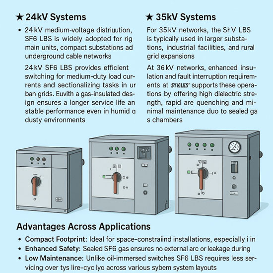 SF6 LBS Applications Across Voltage Levels in Modern Power Systems