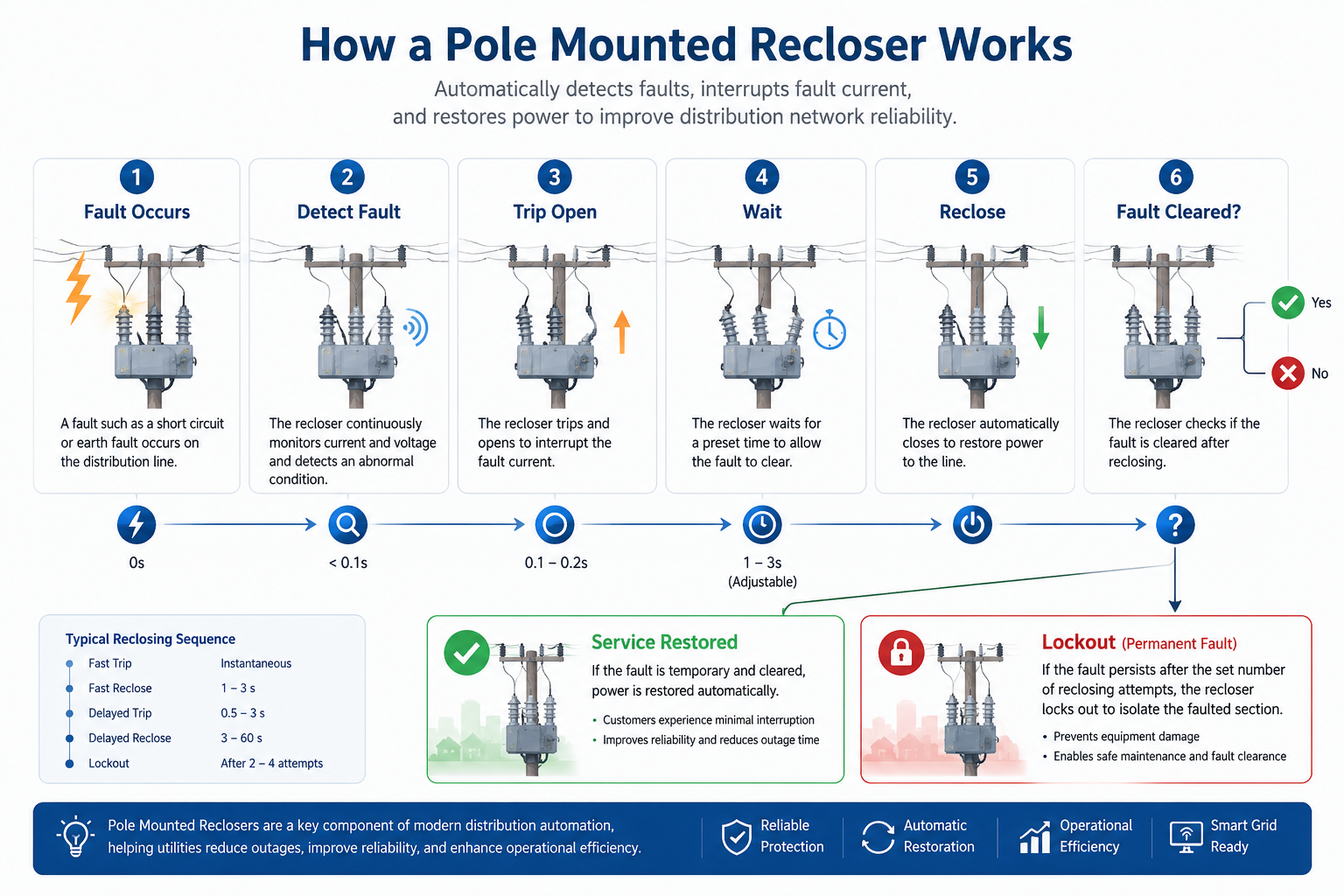 How a Pole Mounted Recloser Works